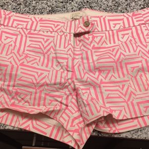 J Crew Neon & Pink Cream Stretch Short 3”